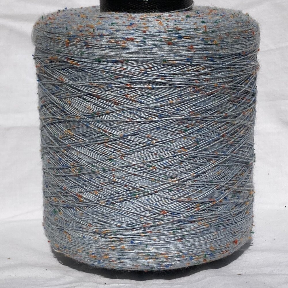 thin light blue flecked yarn